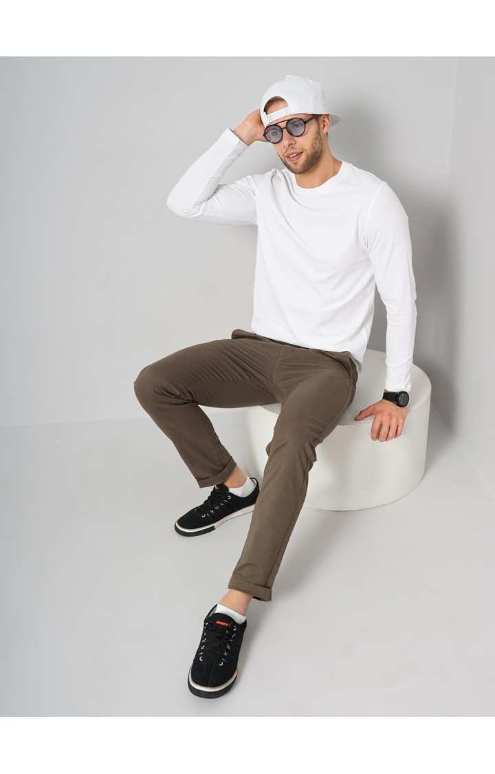 Men's White Solid Sweatshirts