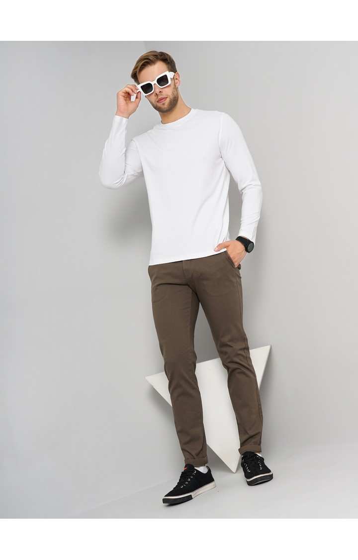 Men's White Solid Sweatshirts