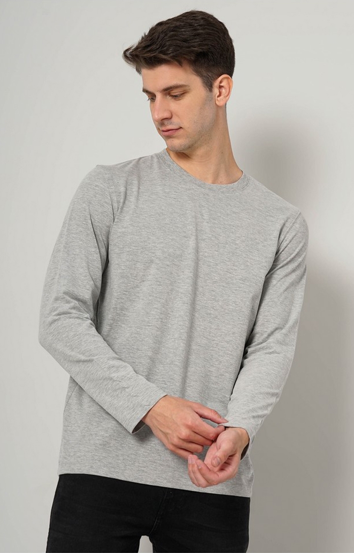 celio | Men's Grey Solid Sweatshirts