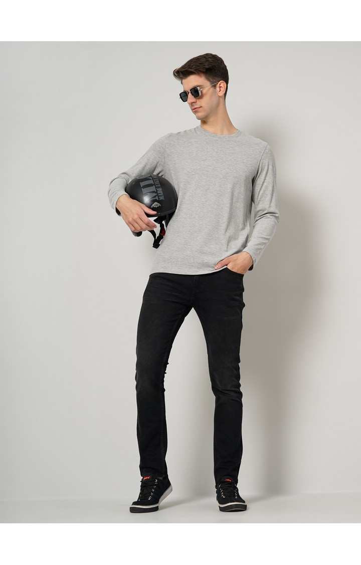Men's Grey Solid Sweatshirts