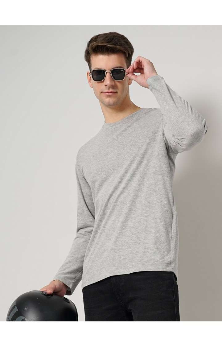 Men's Grey Solid Sweatshirts