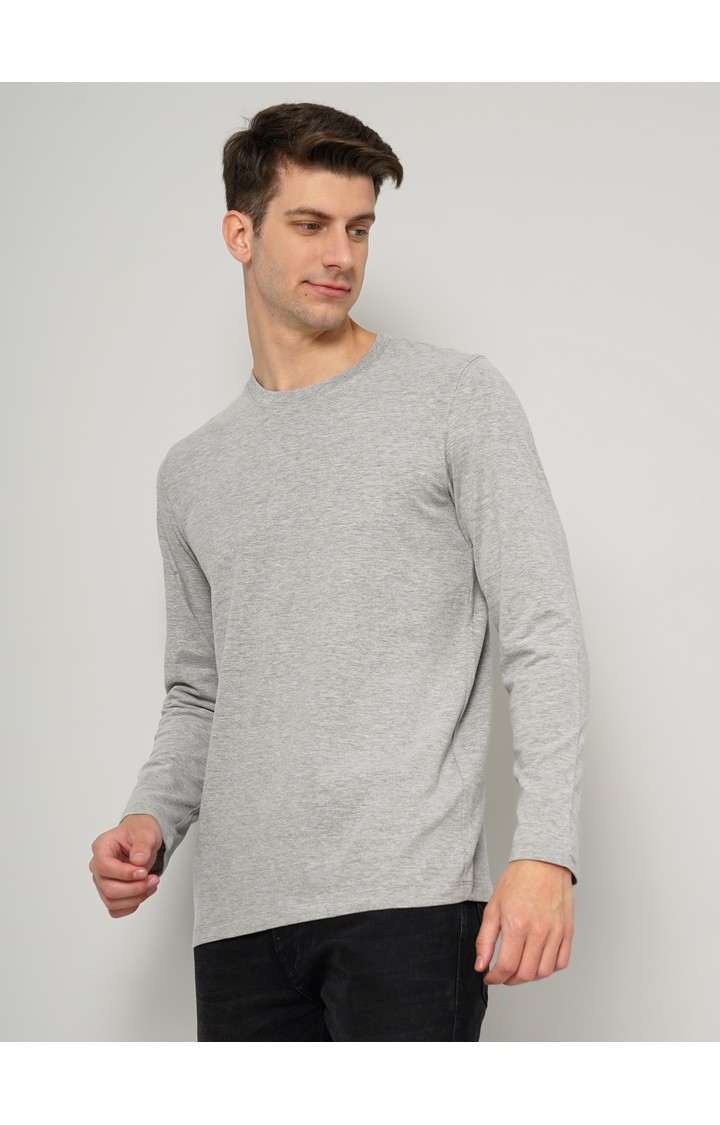 Men's Grey Solid Sweatshirts