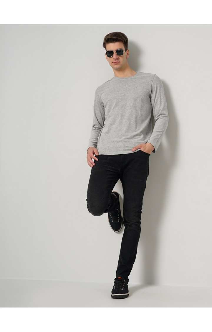 Men's Grey Solid Sweatshirts