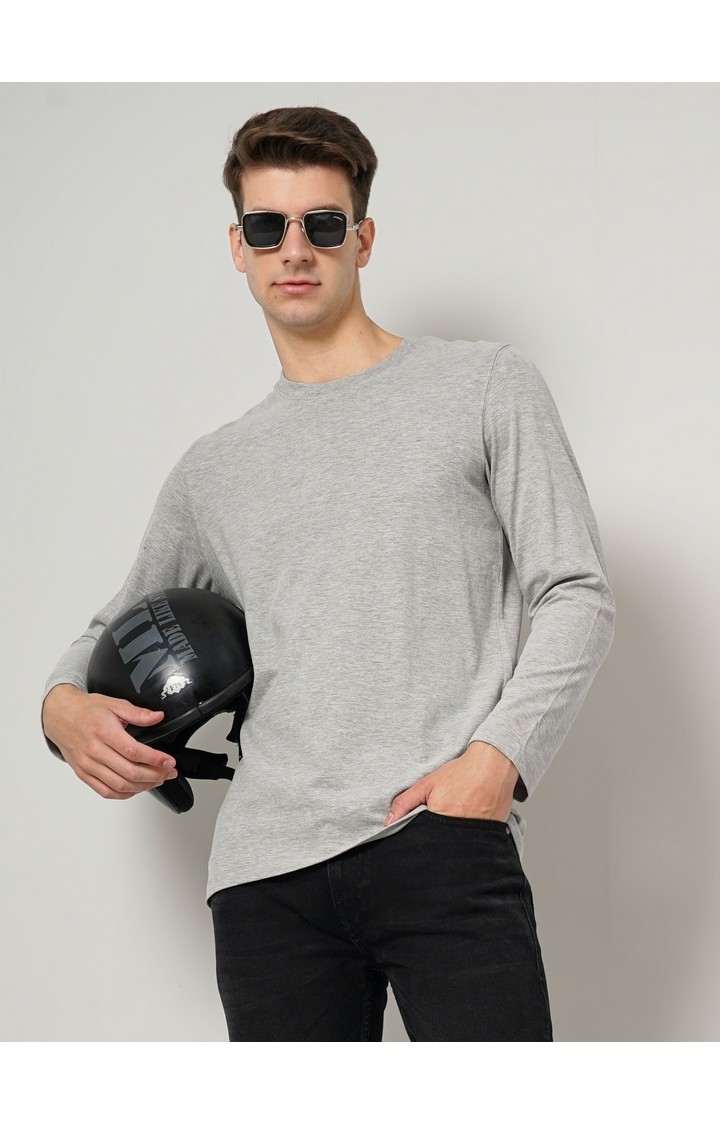 Men's Grey Solid Sweatshirts