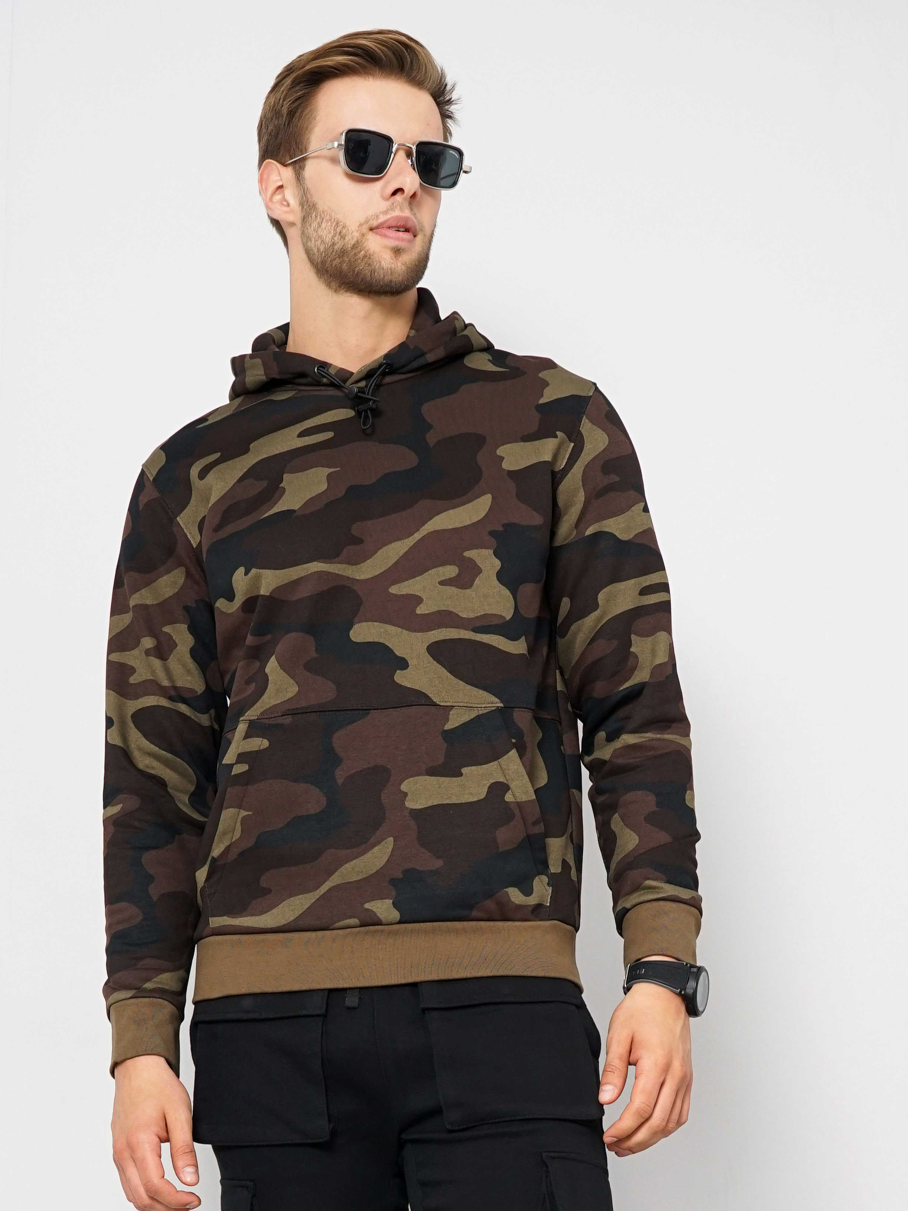 Men's Black Camouflage Hoodies