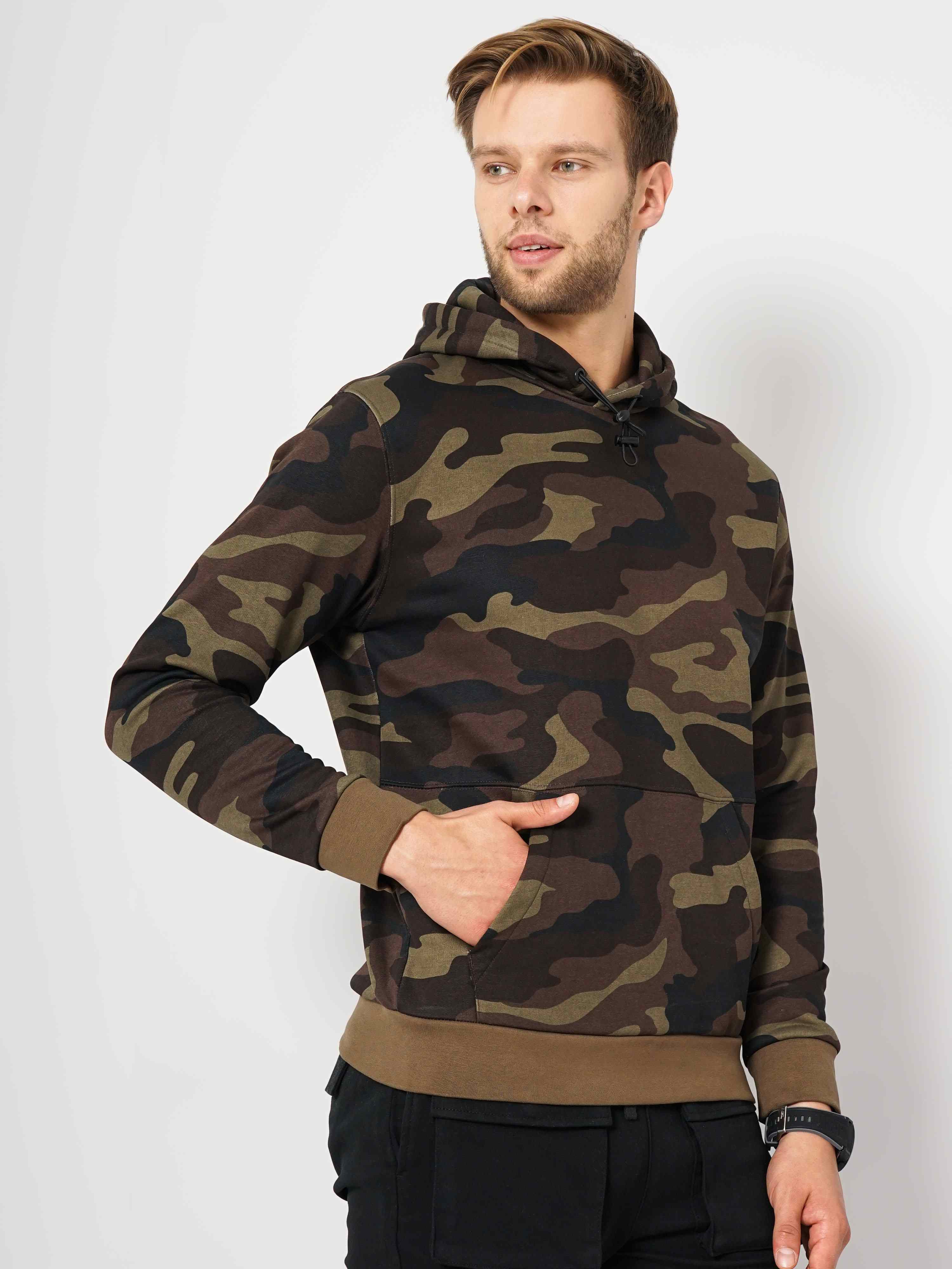 Men's Black Camouflage Hoodies