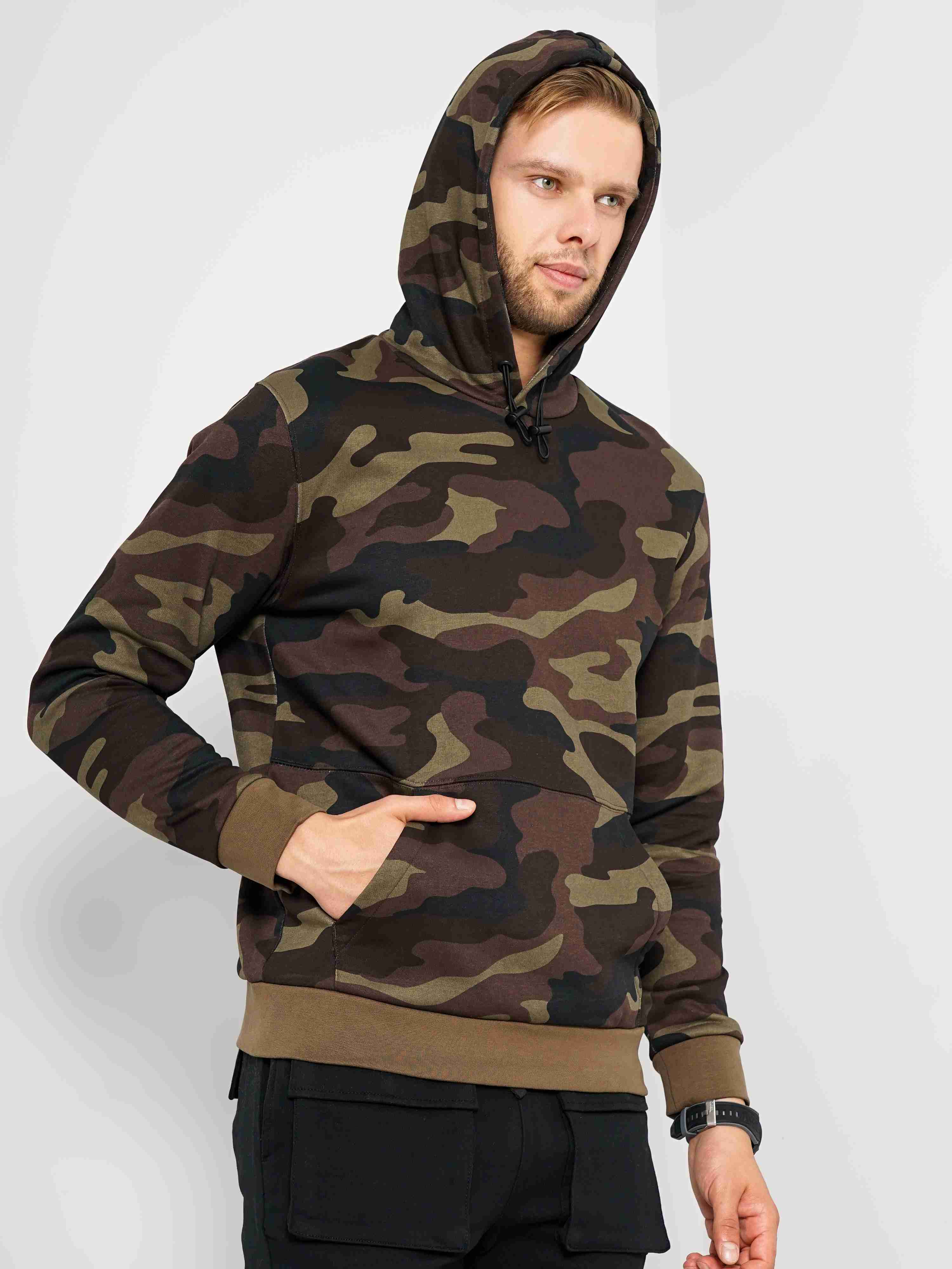 Men's Black Camouflage Hoodies