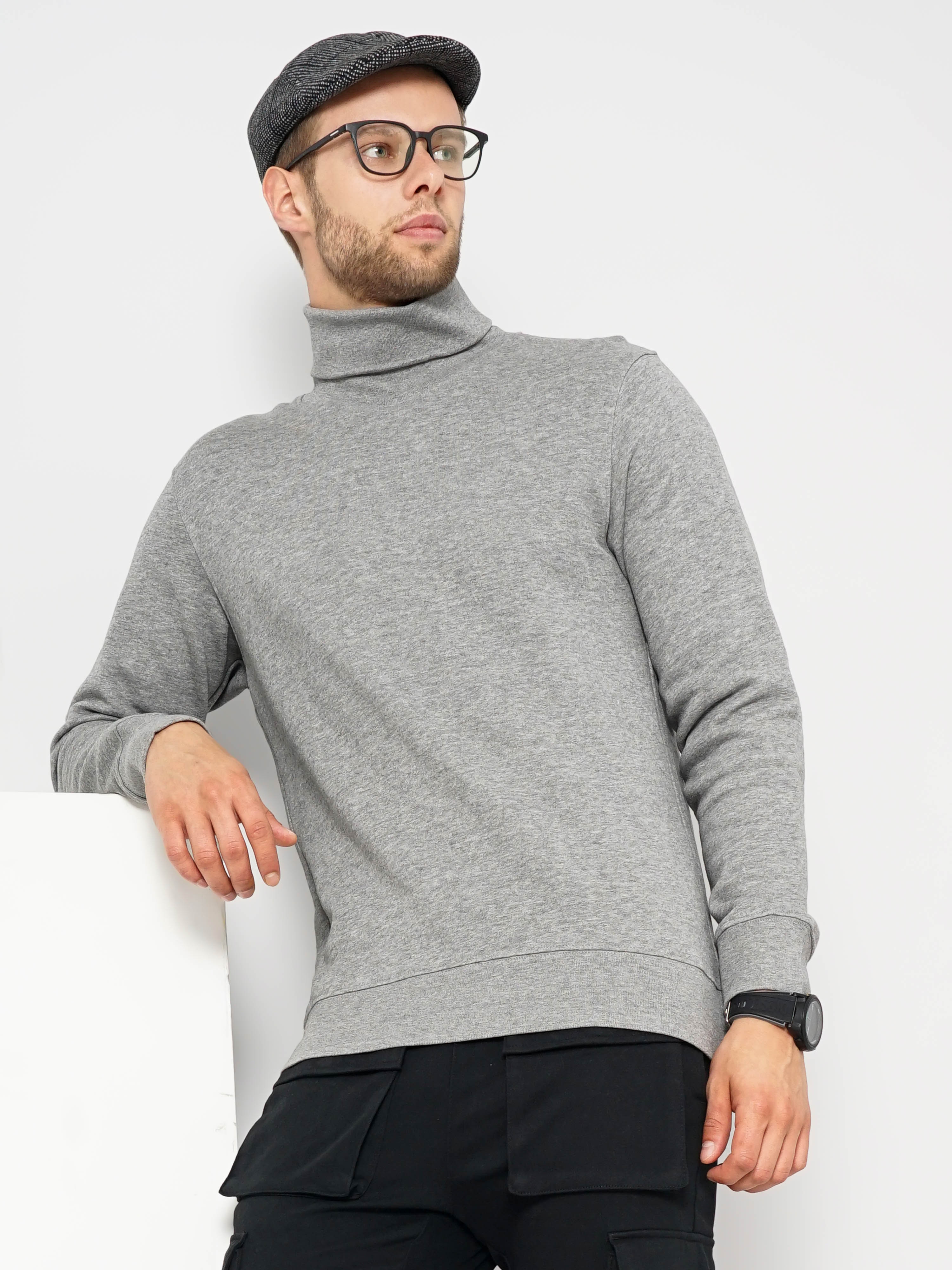 Men's Grey Knitted Sweatshirts