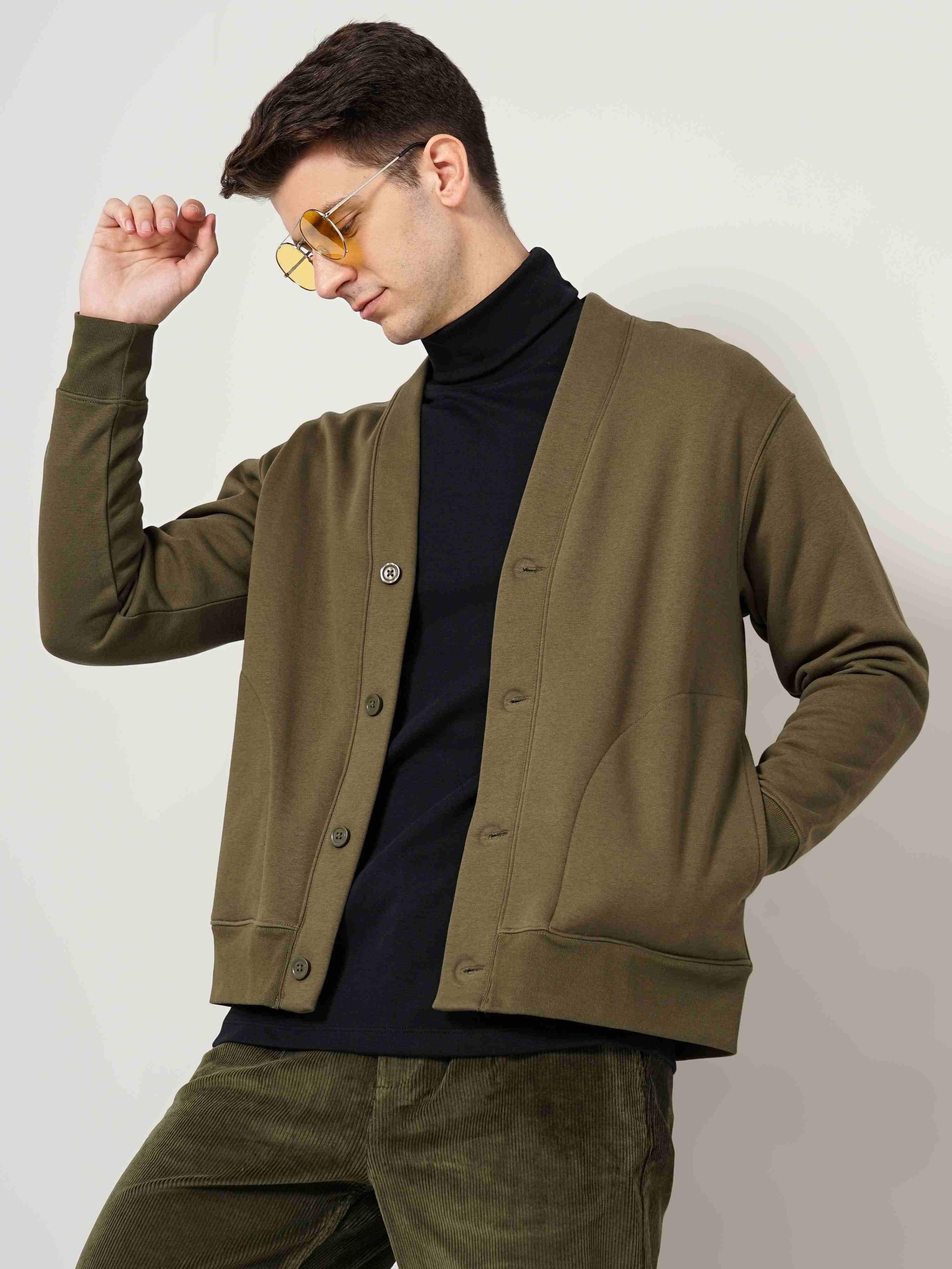 Men s Beige Knitted Sweaters celio