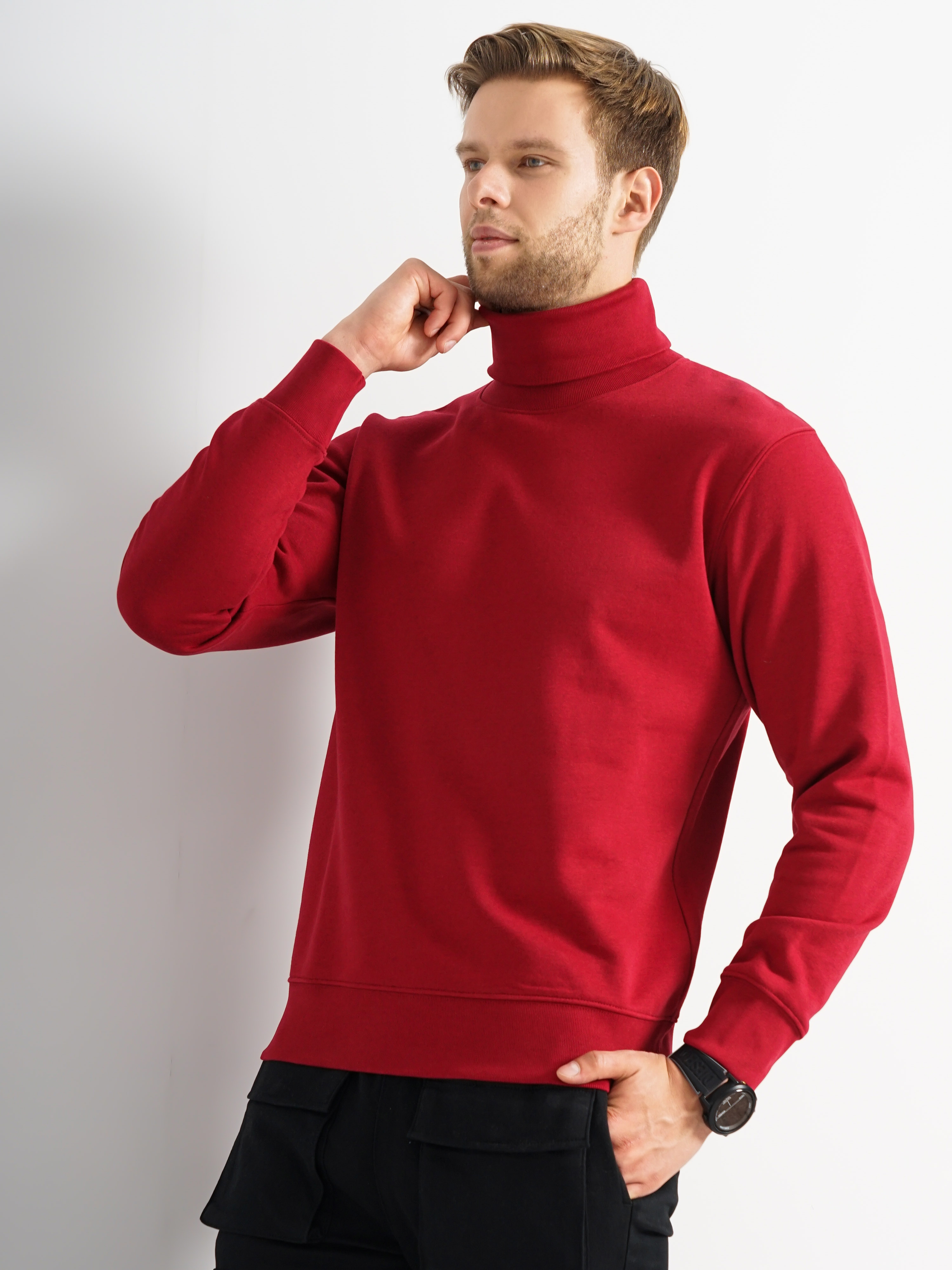 Men's Red Knitted Sweatshirts