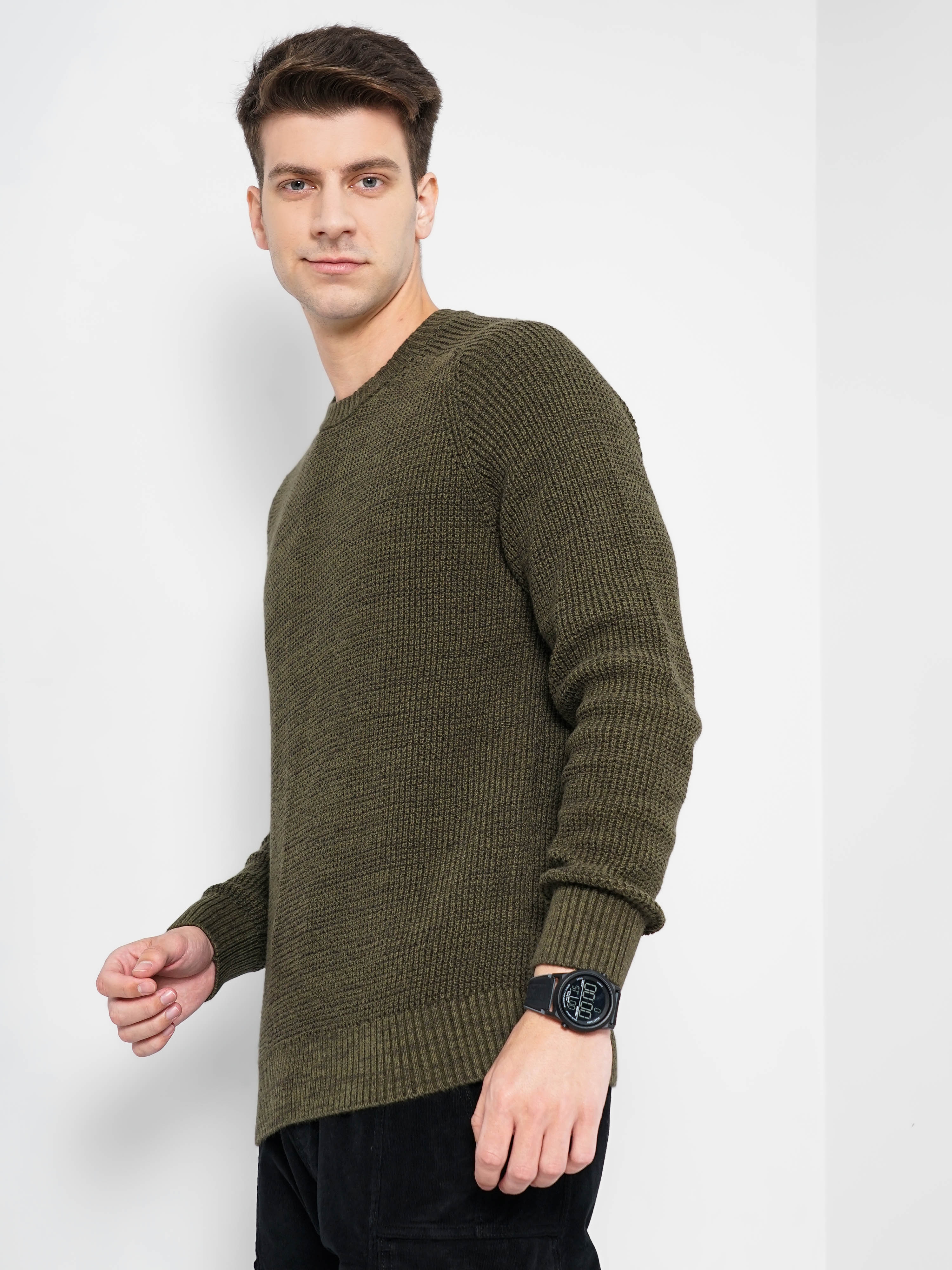 celio | Men's Green Knitted Sweaters 8