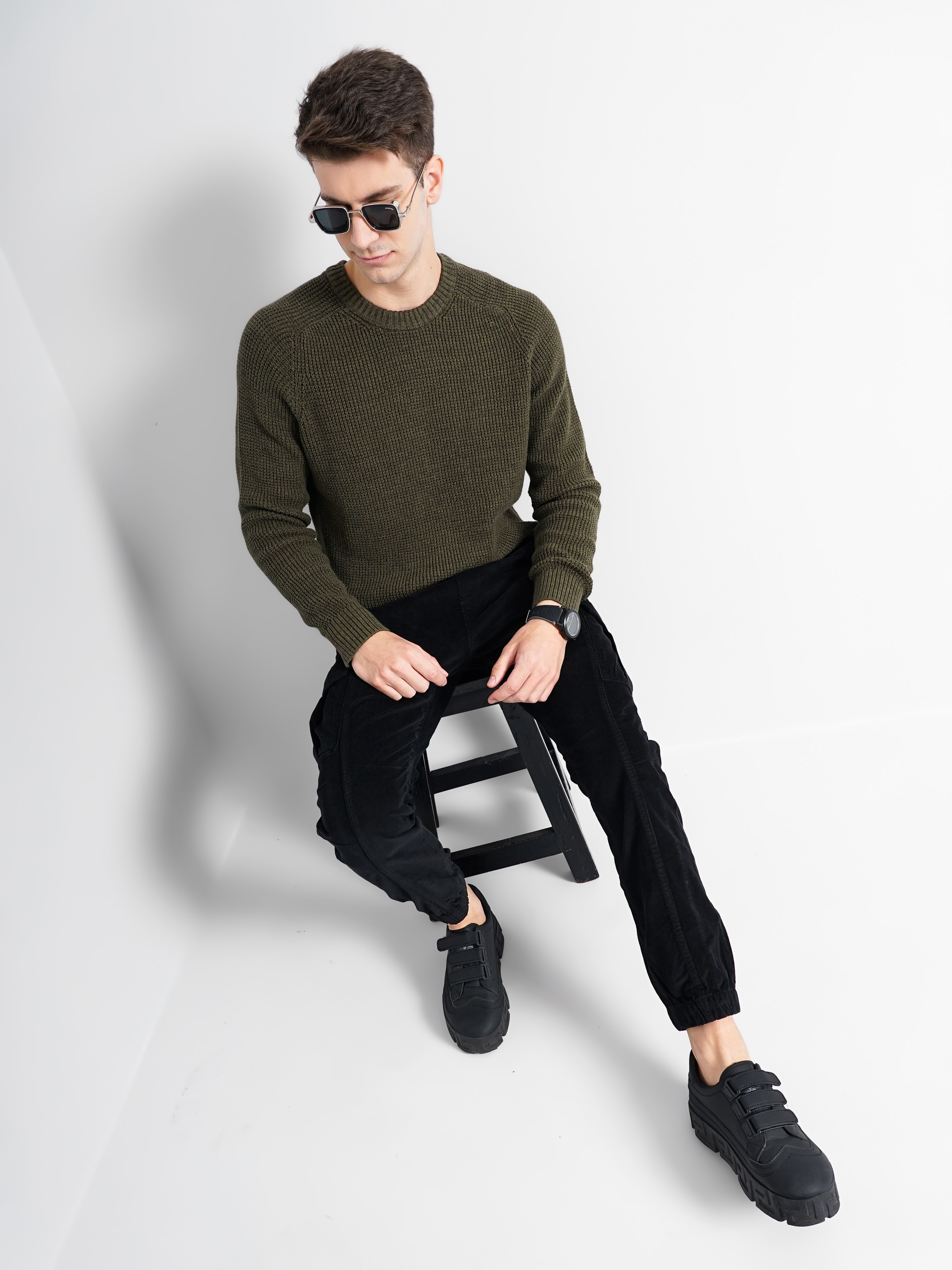 celio | Men's Green Knitted Sweaters 5
