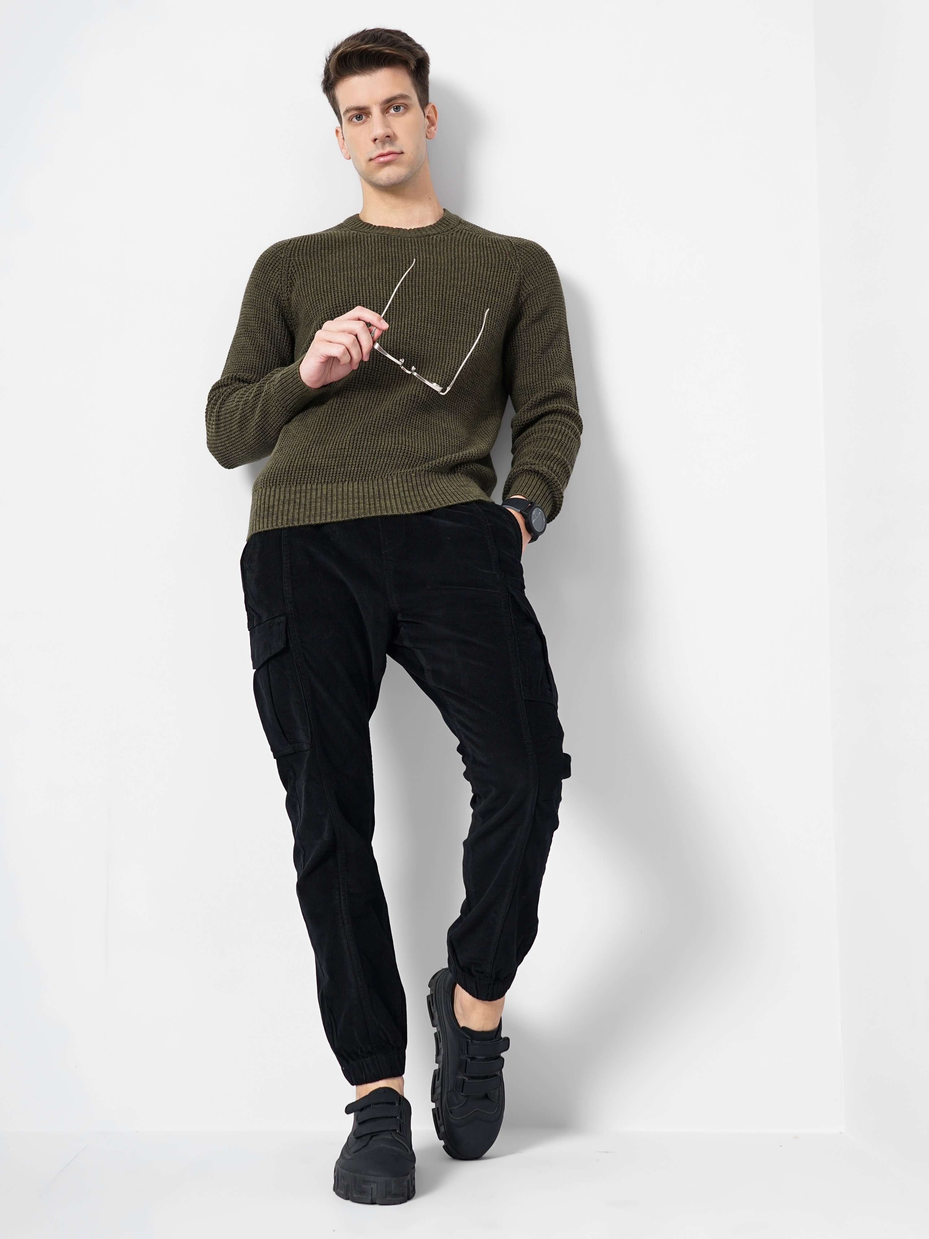 celio | Men's Green Knitted Sweaters 4