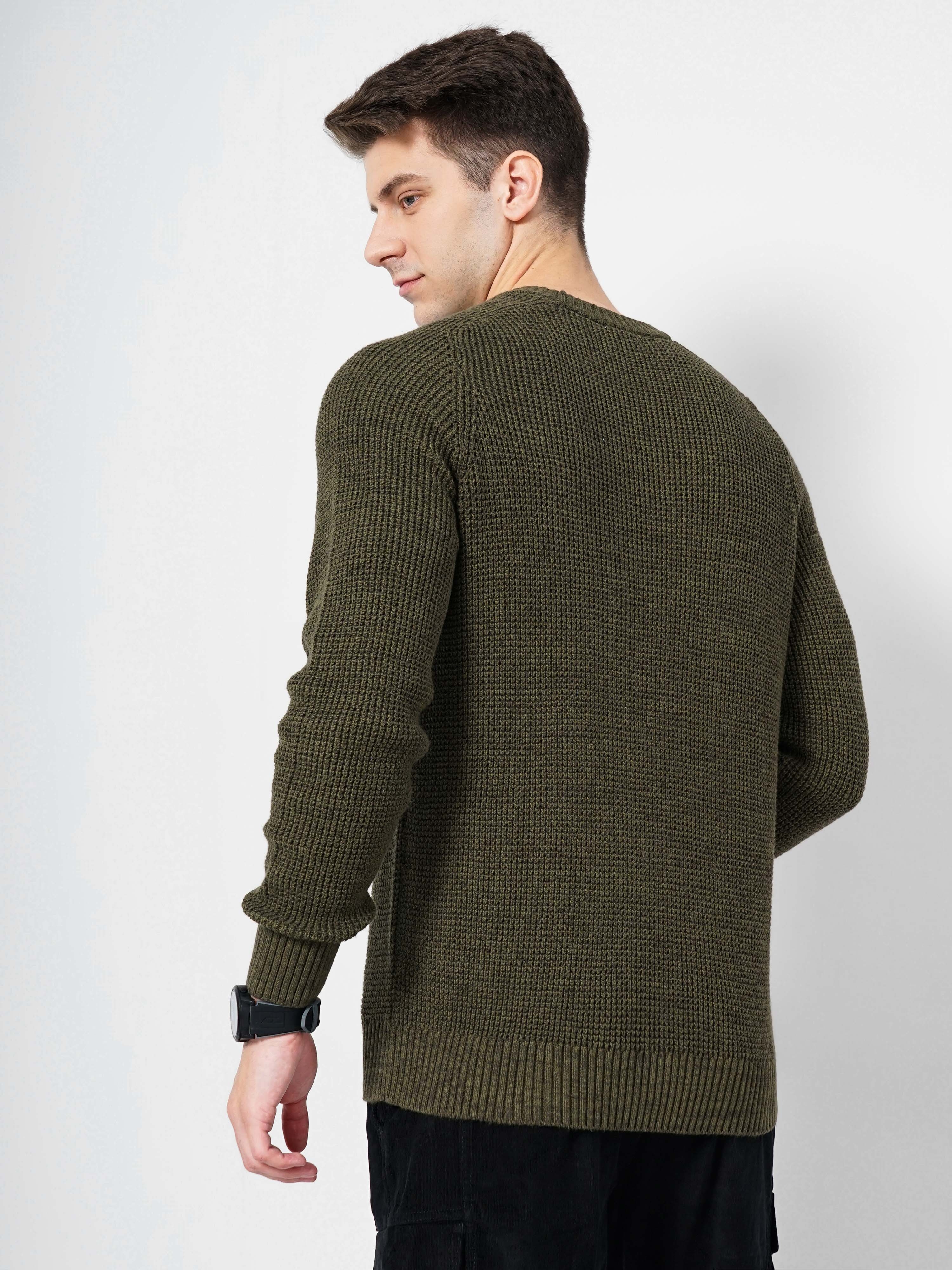 celio | Men's Green Knitted Sweaters 2