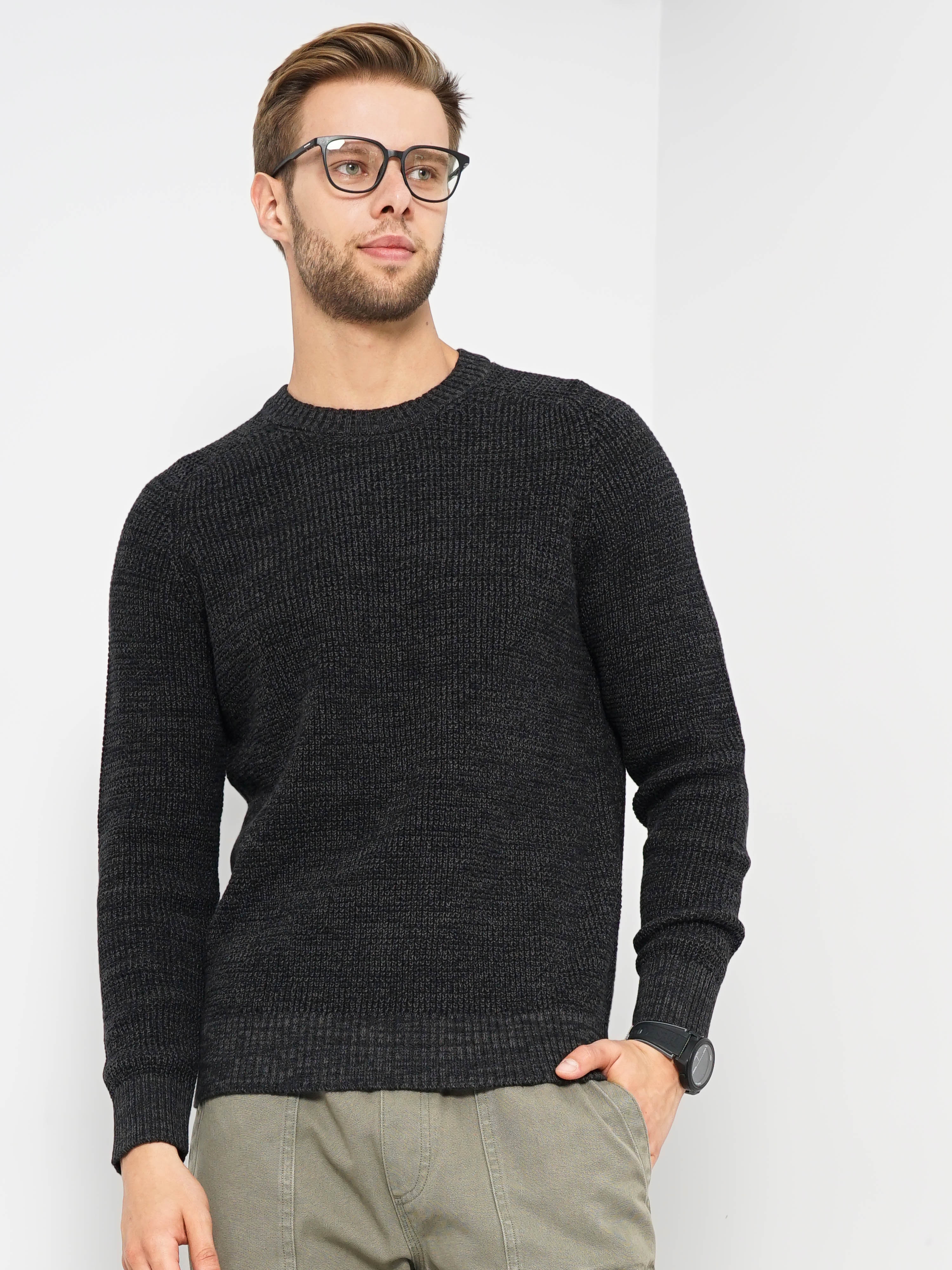 Men's Black Knitted Sweaters