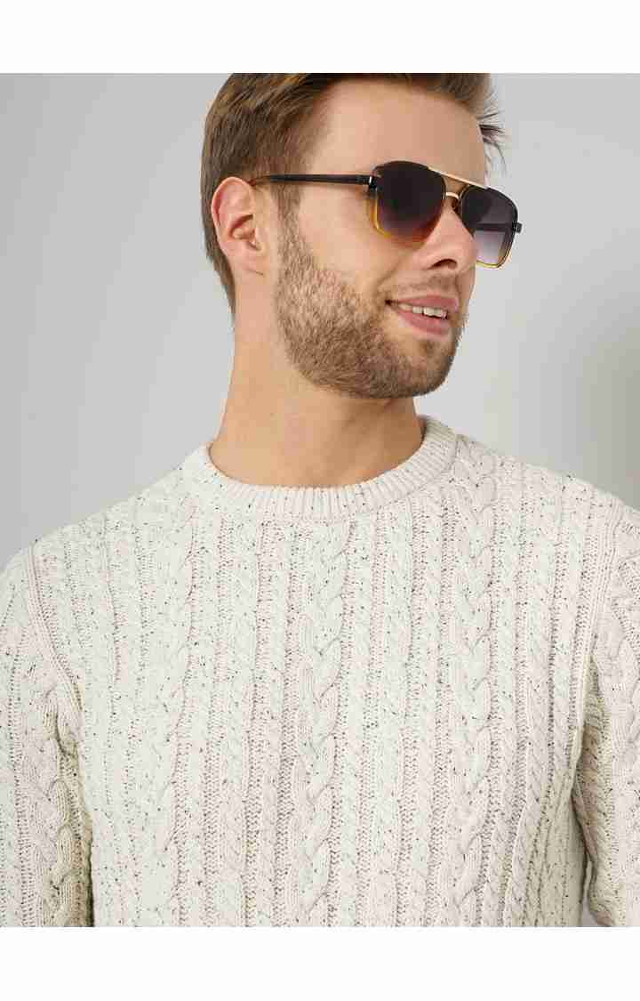 Men's White Knitted Sweaters