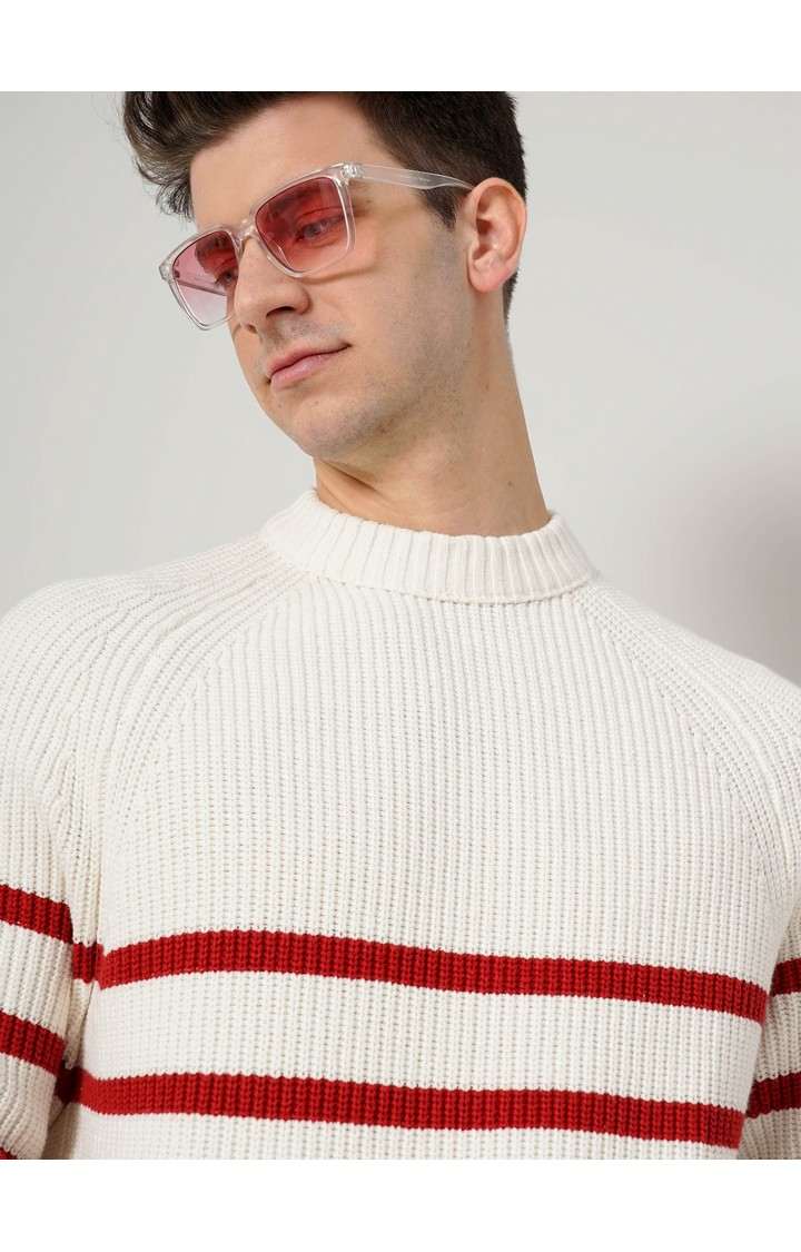 Men's White Knitted Sweaters