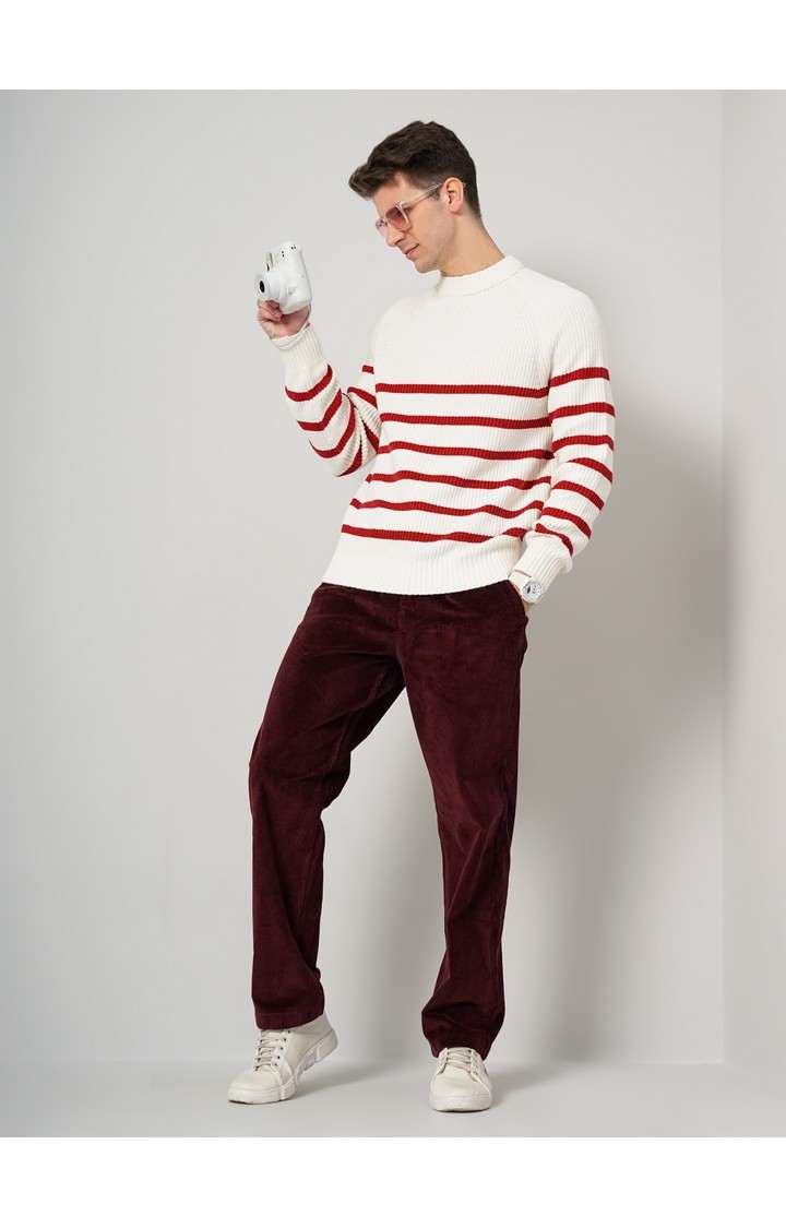 Men's White Knitted Sweaters