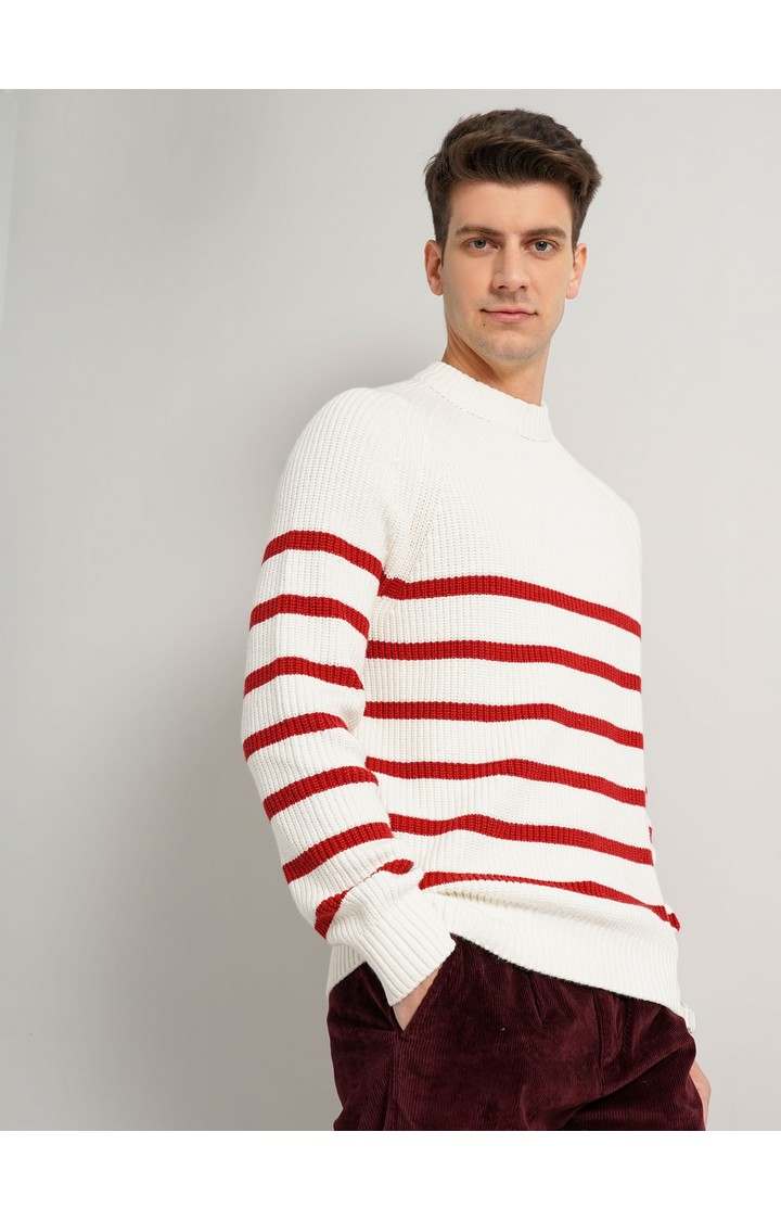 Men's White Knitted Sweaters