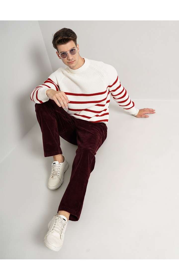 Men's White Knitted Sweaters
