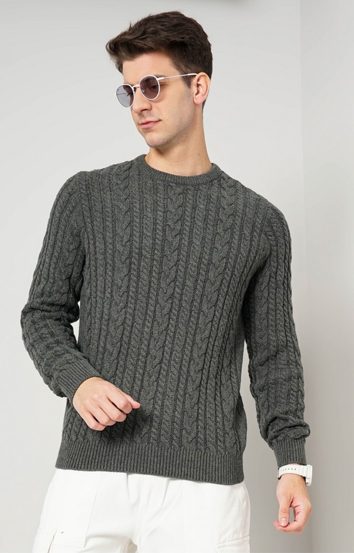 celio | Men's Beige Knitted Sweaters