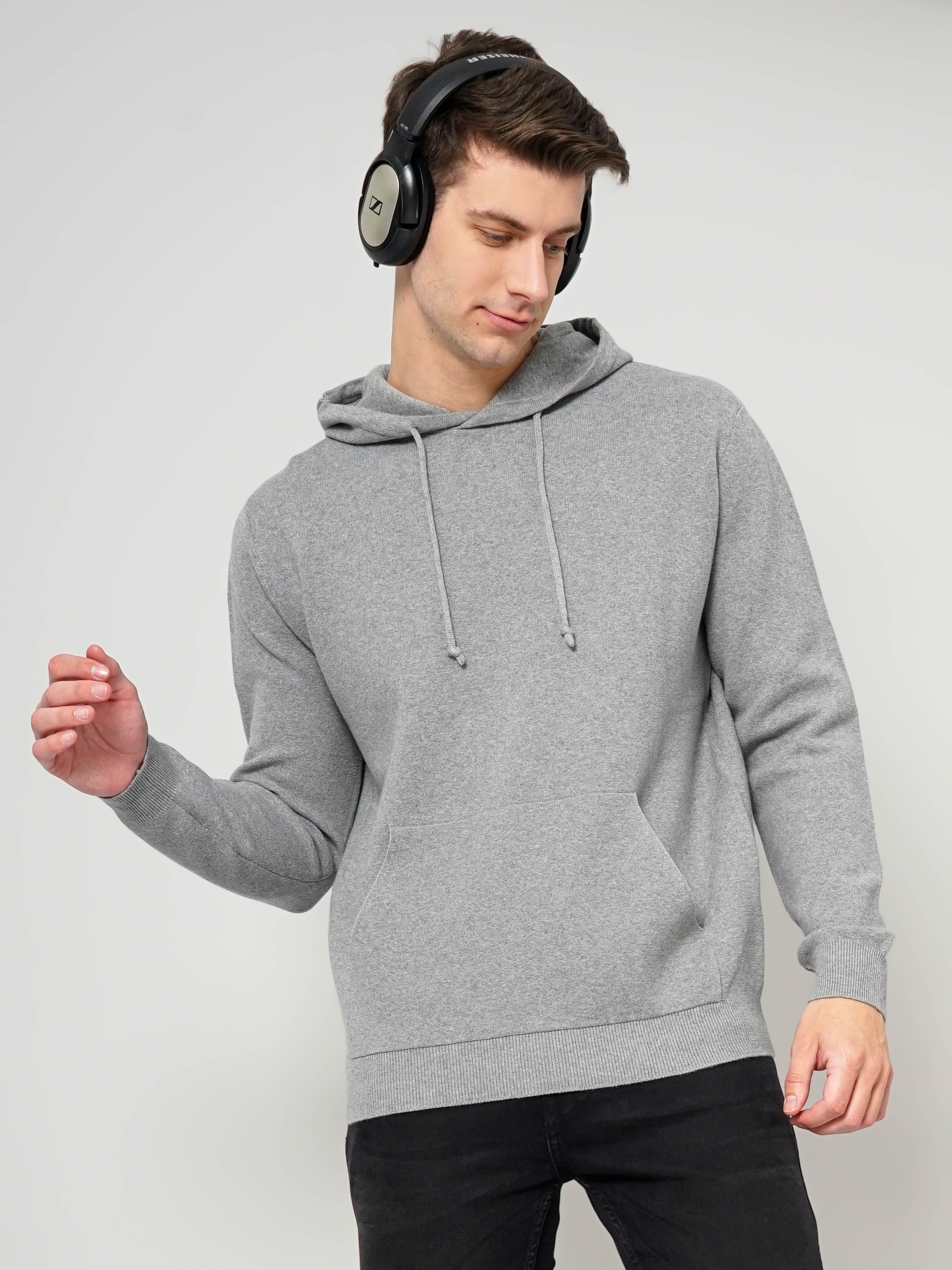 celio | Men's Grey Knitted Sweaters