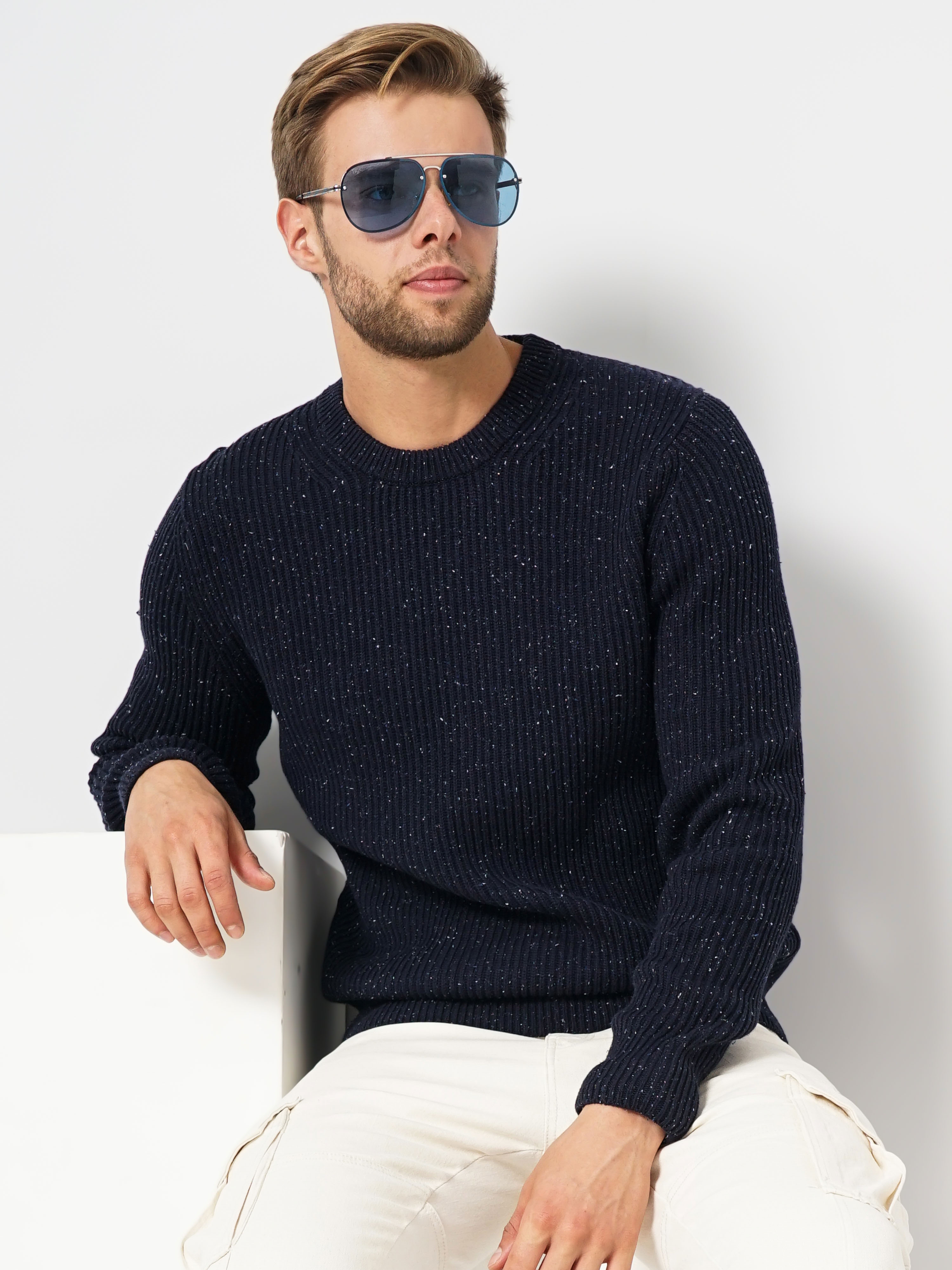 Men's Blue Knitted Sweaters