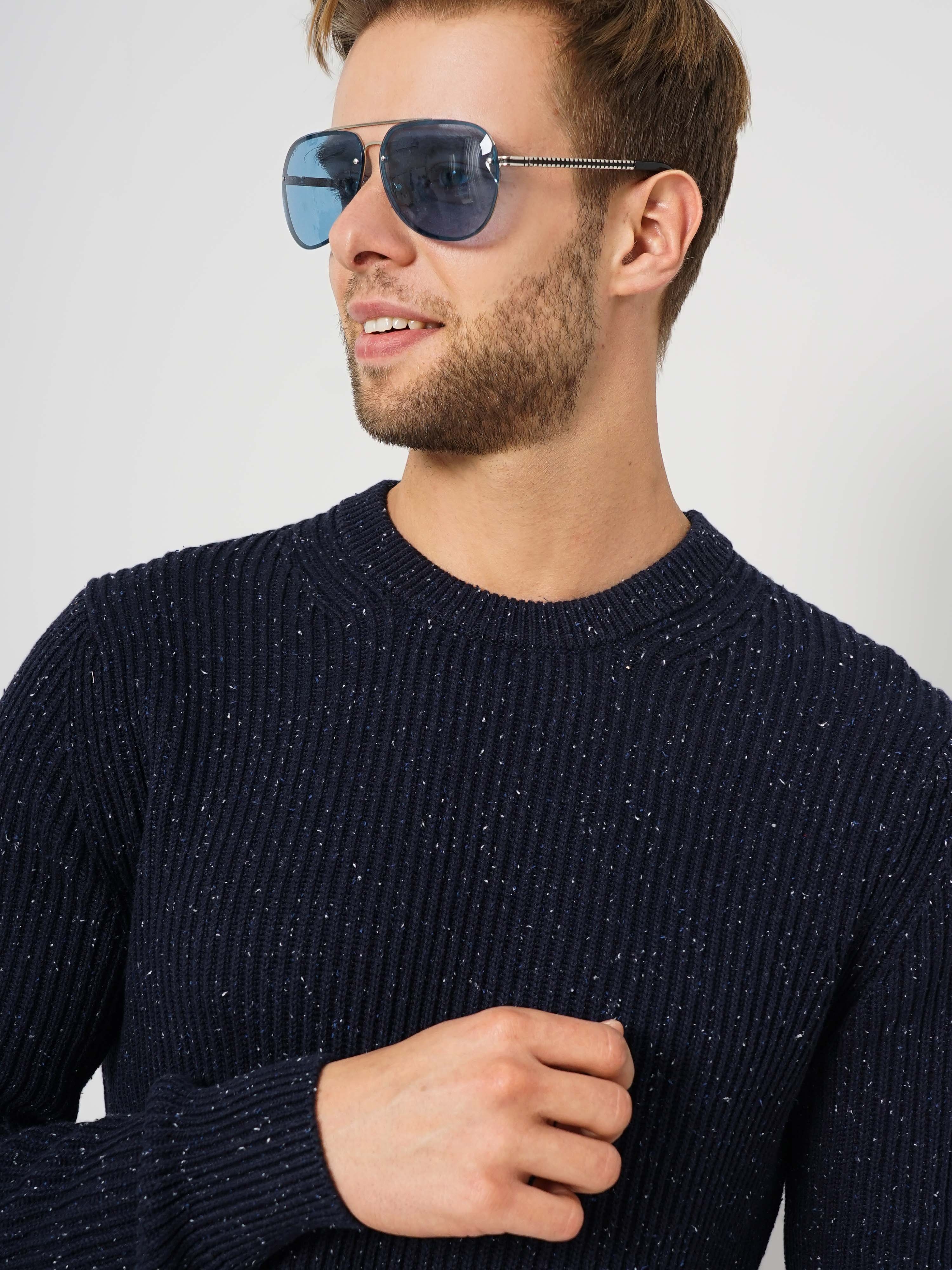 Men's Blue Knitted Sweaters