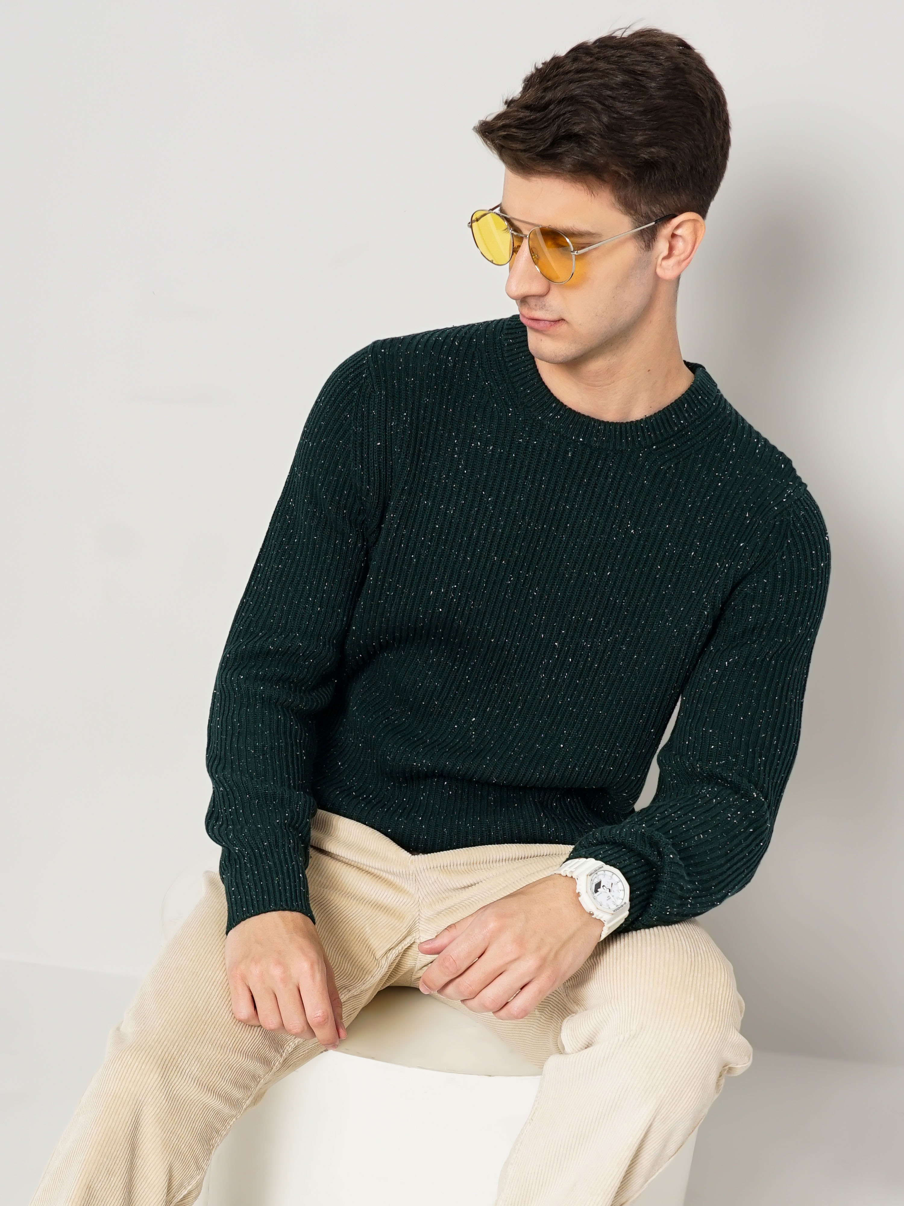 celio | Men's Green Knitted Sweaters 6