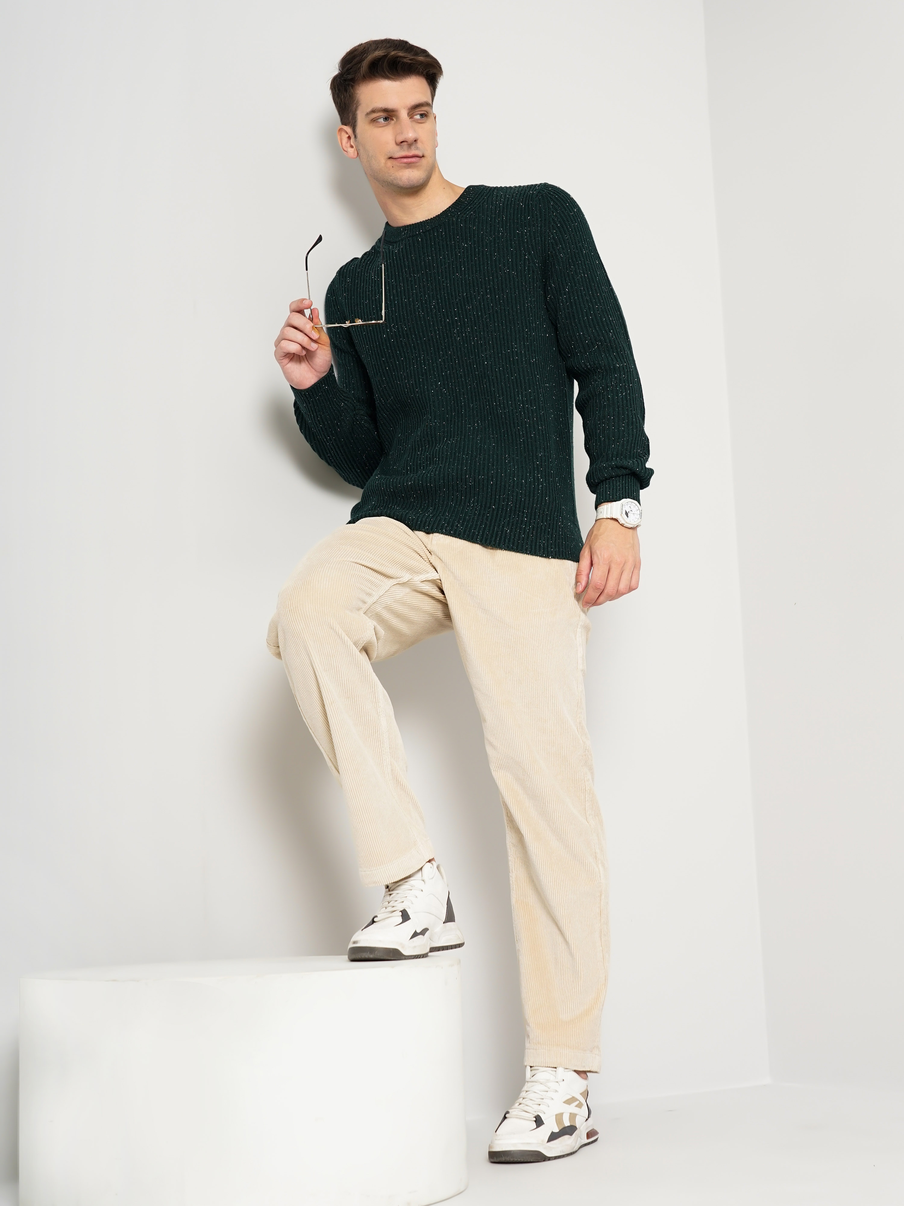 celio | Men's Green Knitted Sweaters 5