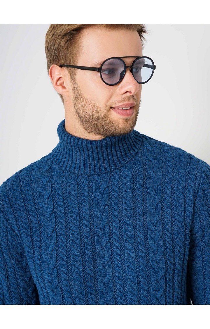 Men's Blue Knitted Sweaters