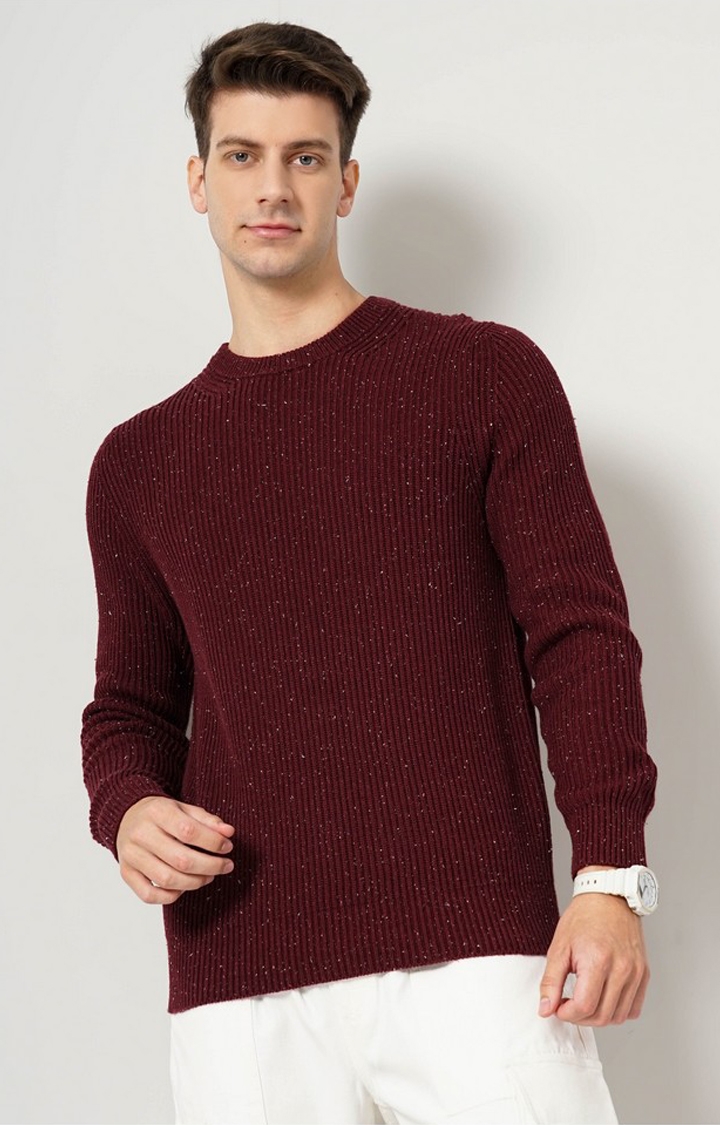 celio | Men's Red Knitted Sweaters