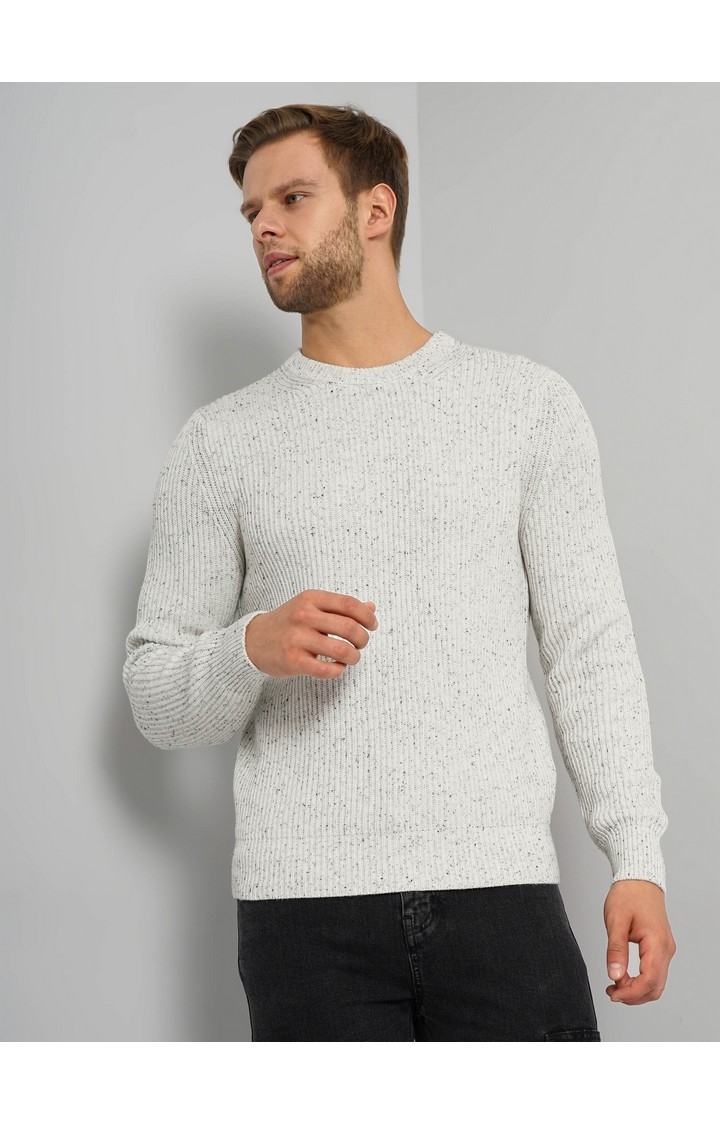 Men's White Knitted Sweaters