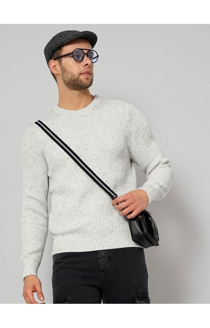 Men's White Knitted Sweaters