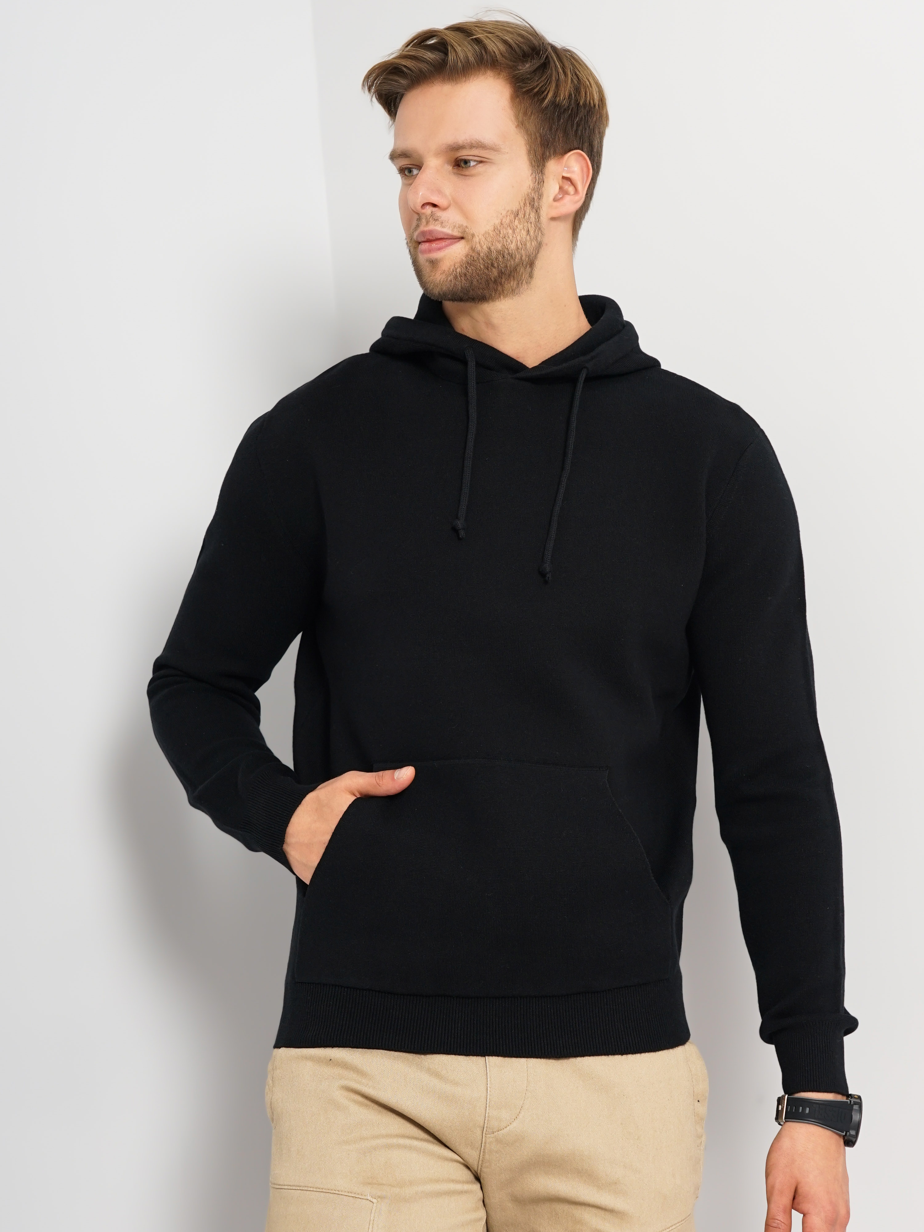 celio | Men's Black Knitted Sweaters