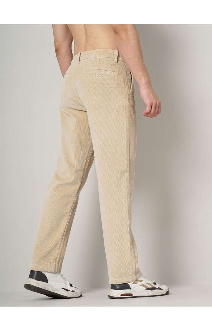 Men's Solid Begie Trouser