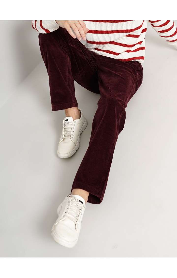 Men's Solid Red Trouser