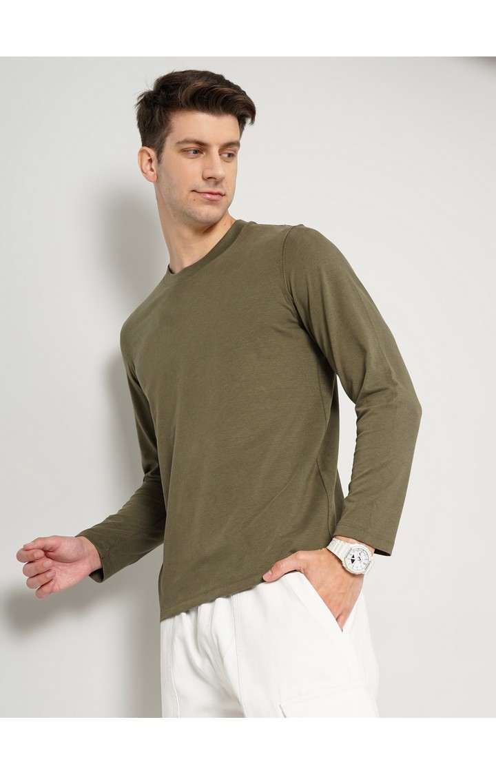 Men's Green Solid Sweatshirts