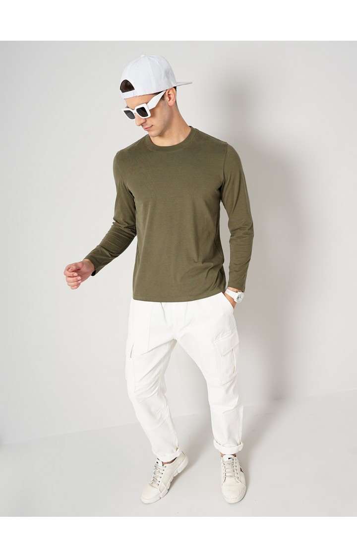 Men's Green Solid Sweatshirts