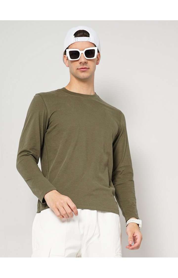 Men's Green Solid Sweatshirts