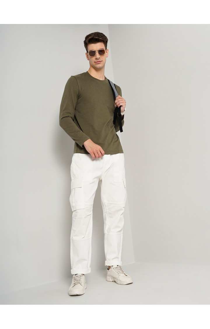 Men's Green Solid Sweatshirts