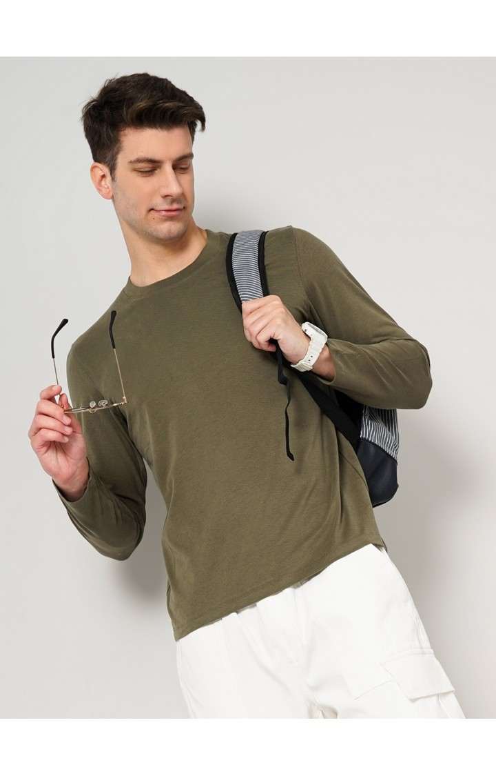 Men's Green Solid Sweatshirts