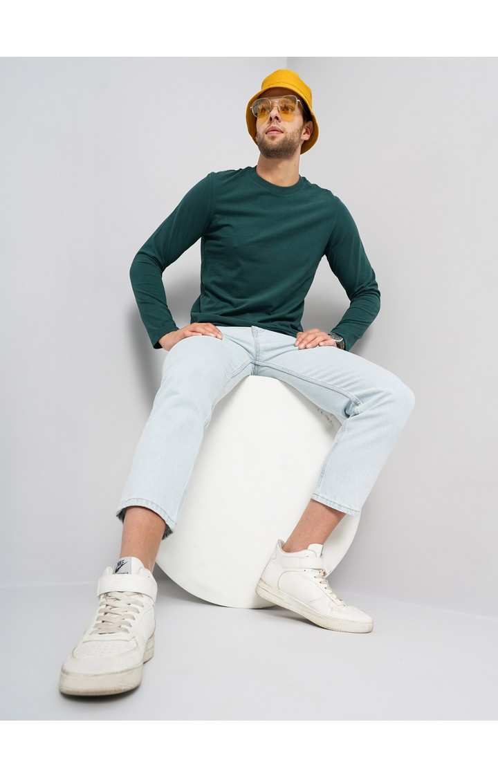 Men's Green Solid Sweatshirts