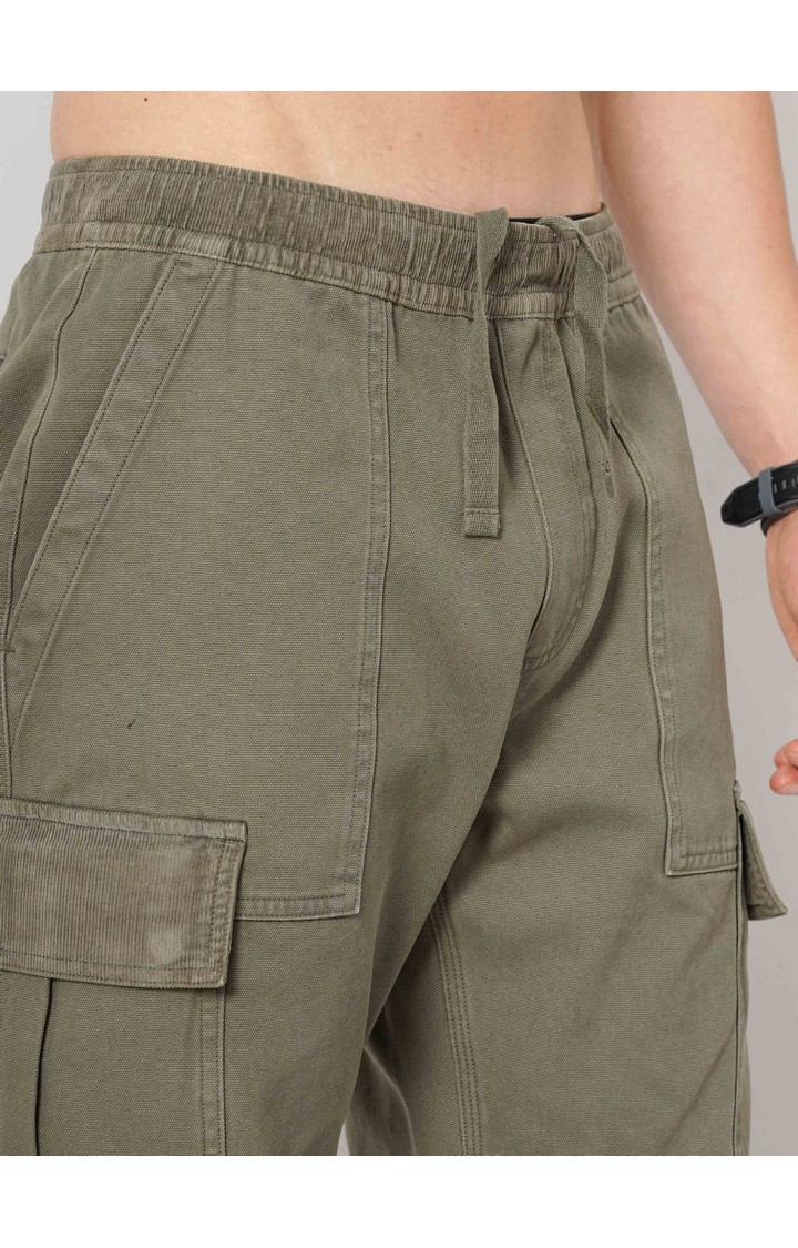 Men's Solid Green Cargos