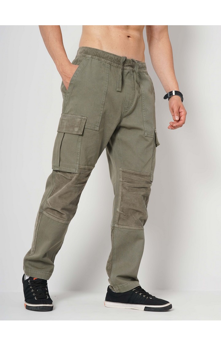 Men's Solid Green Cargos