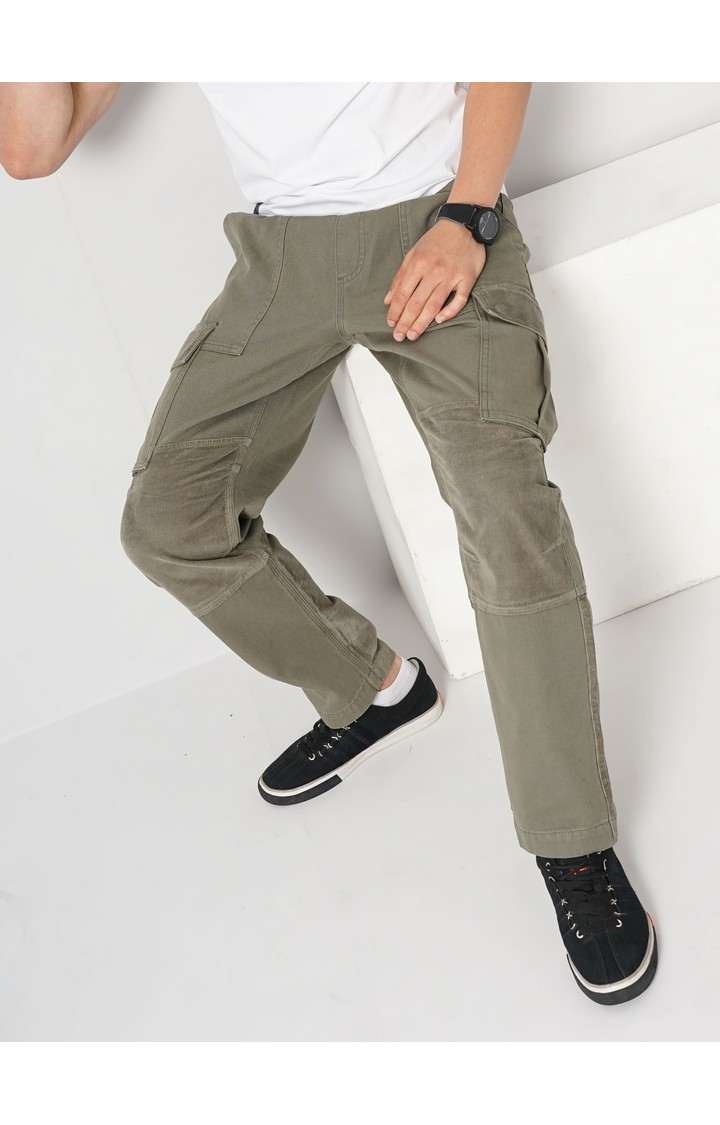 Men's Solid Green Cargos