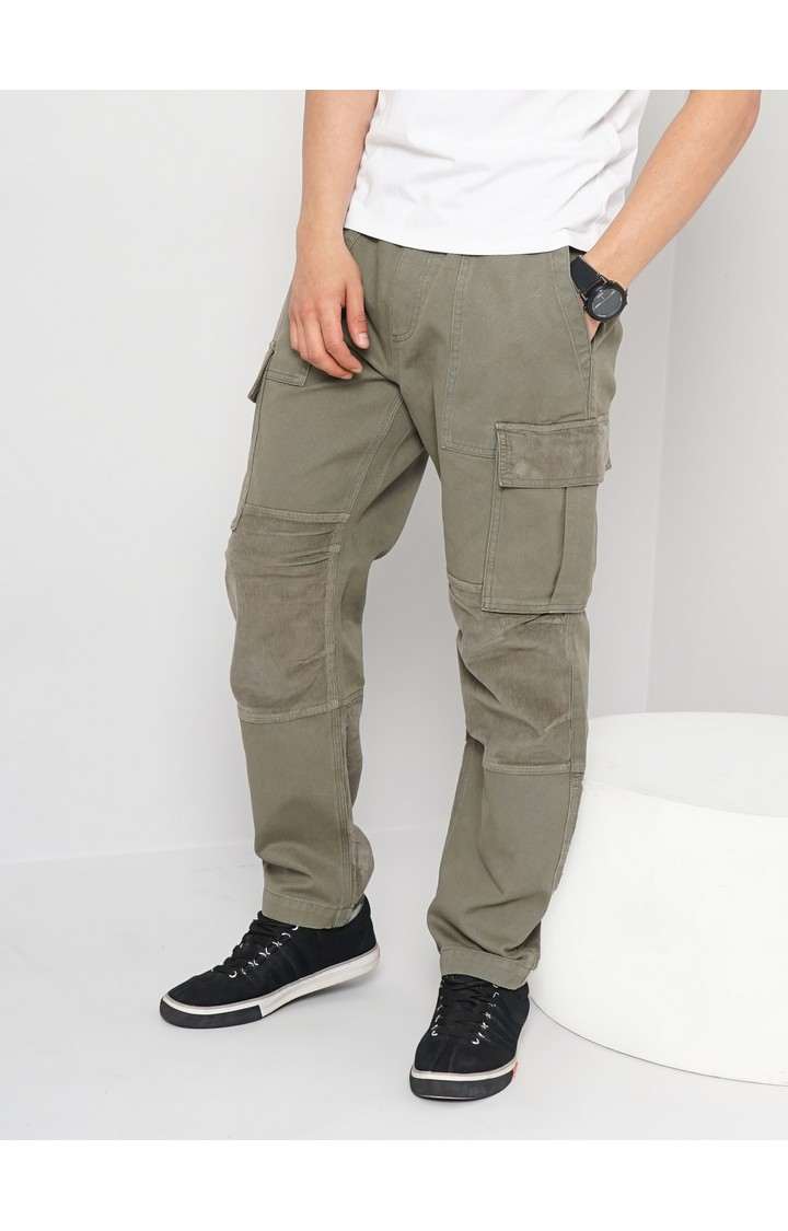 Men's Solid Green Cargos