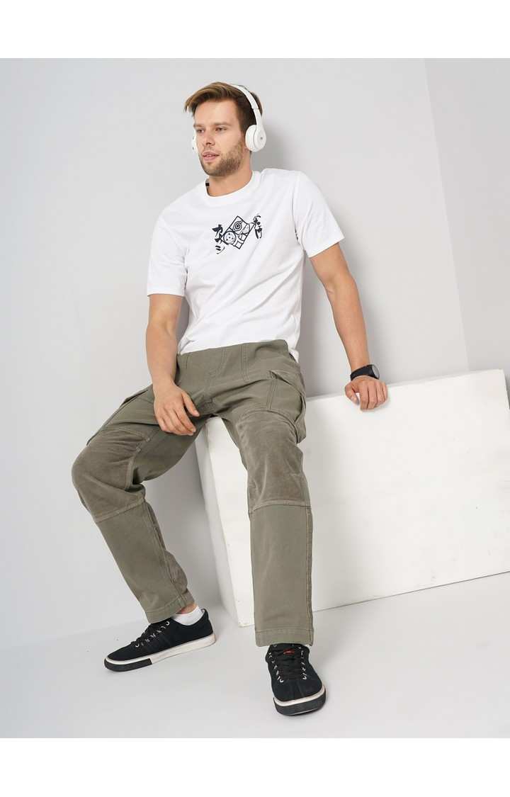 Men's Solid Green Cargos