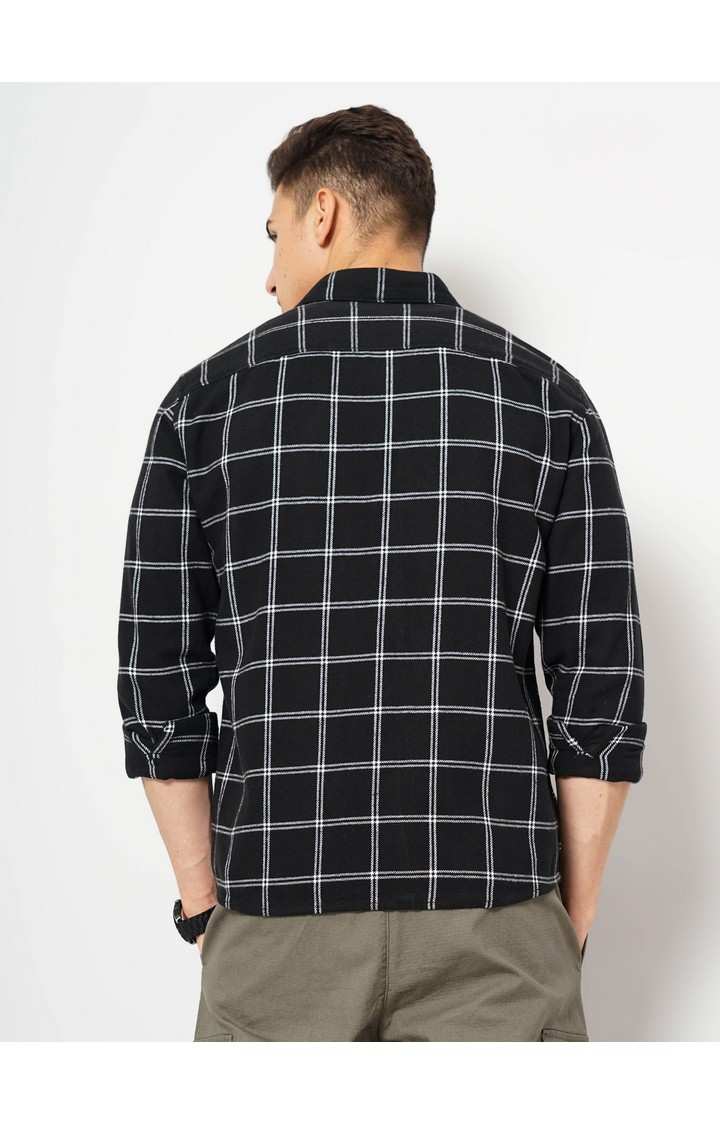 Men's Black Checked Casual Shirts