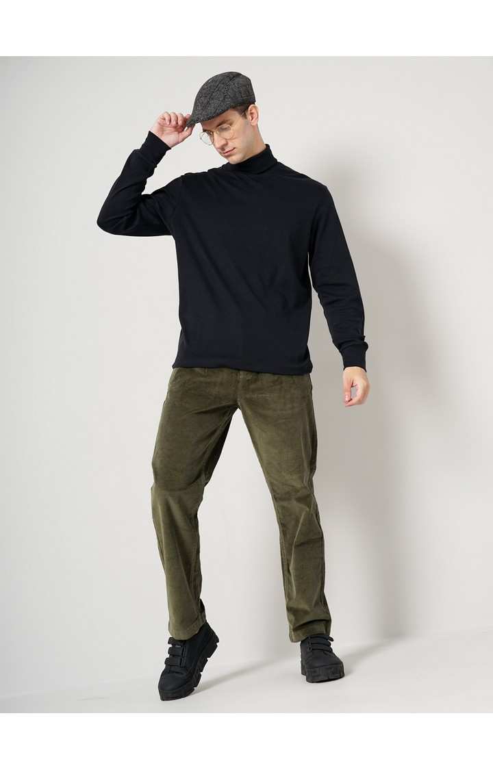 Men's Solid Green Trouser